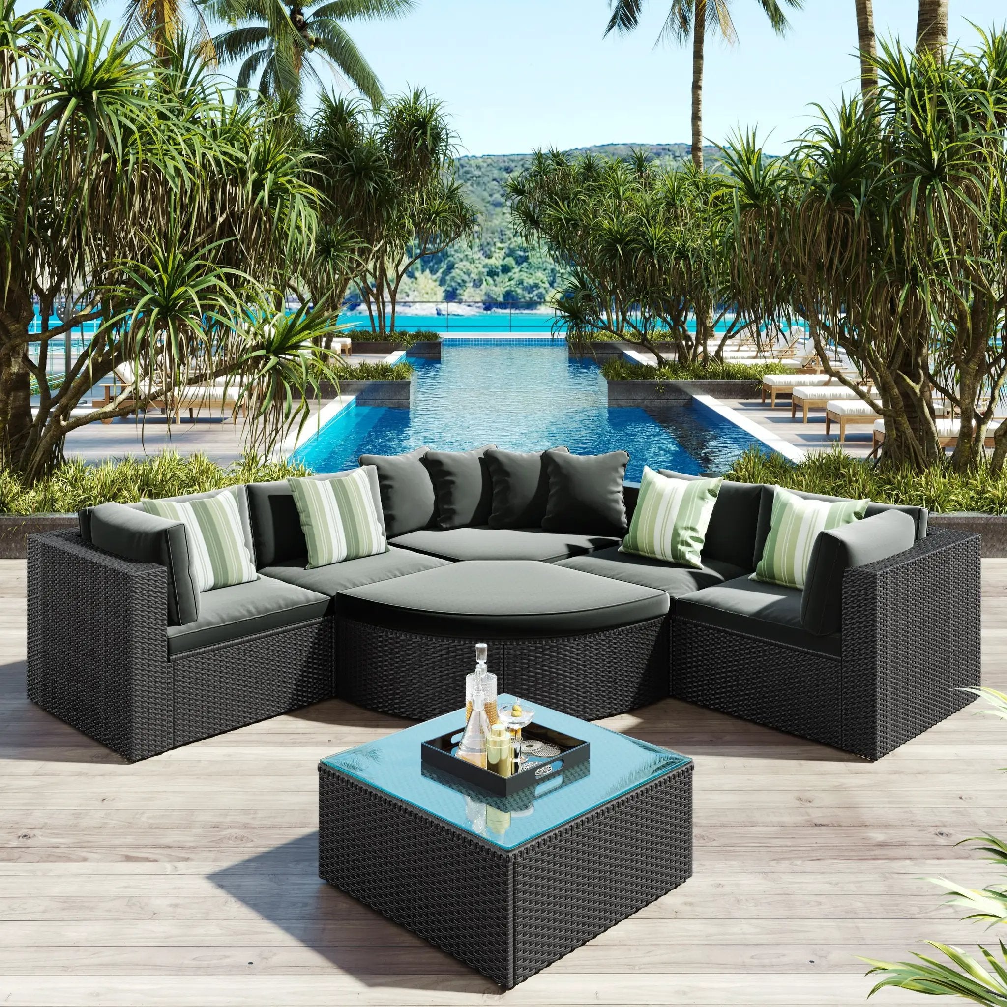 GO 7-Piece Outdoor Wicker Sofa Set by HouseOfZazla