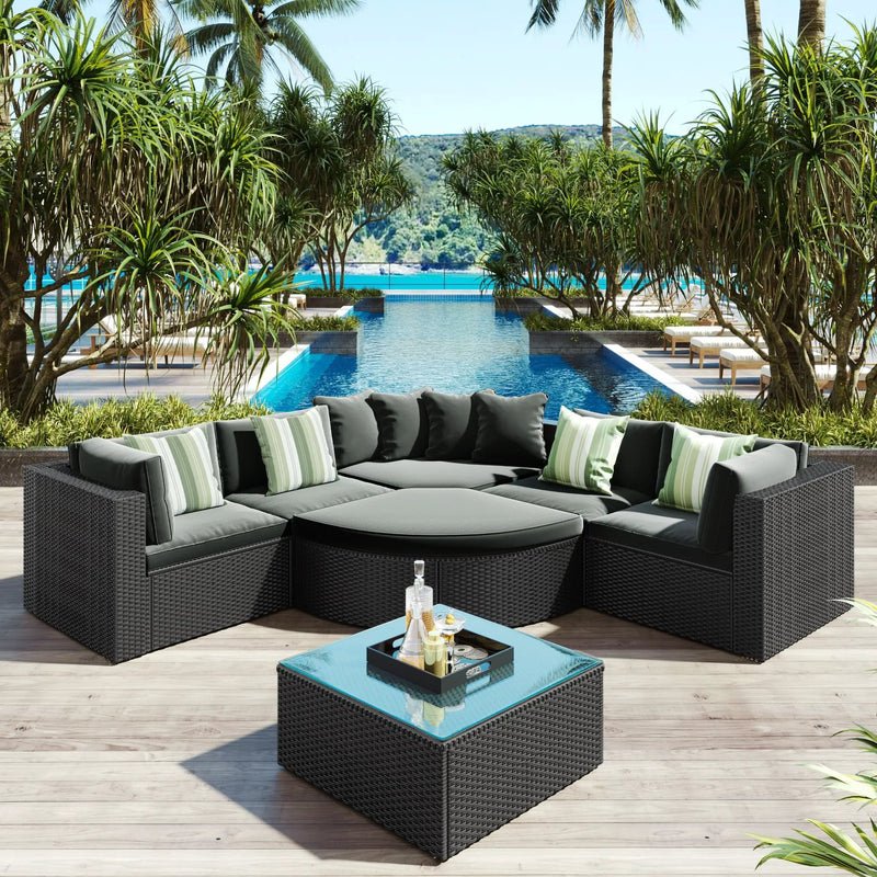 GO 7-Piece Outdoor Wicker Sofa Set by HouseOfZazla