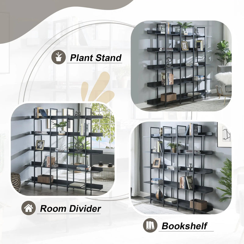 5 Tier Vintage Industrial Style Bookshelf by HouseOfZazla