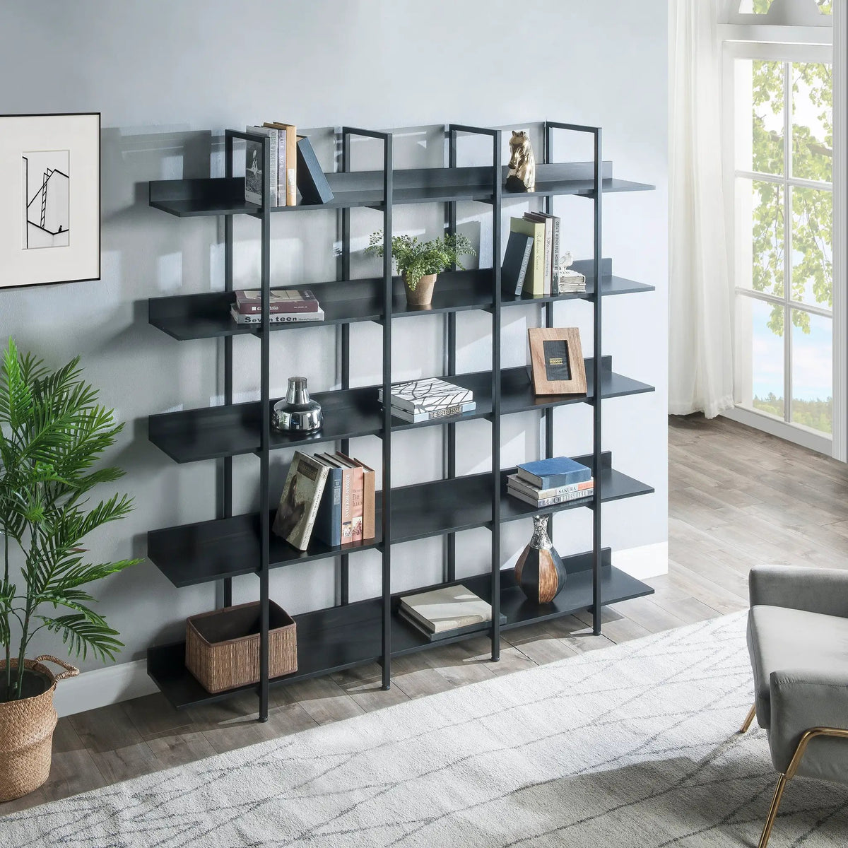 5 Tier Vintage Industrial Style Bookshelf by HouseOfZazla