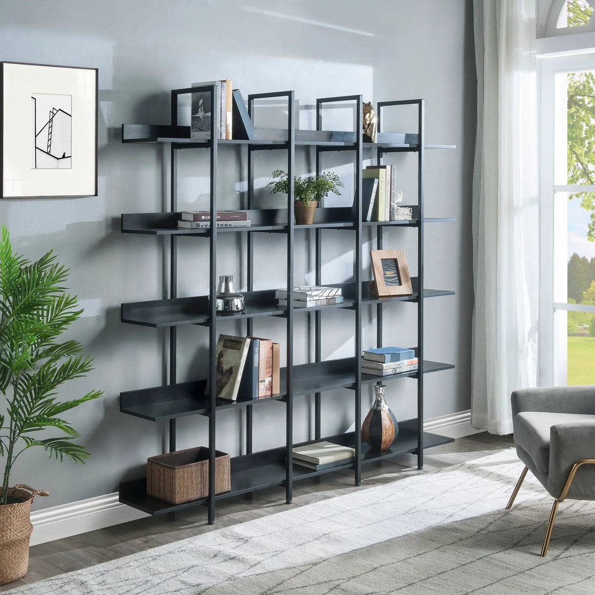5 Tier Vintage Industrial Style Bookshelf by HouseOfZazla