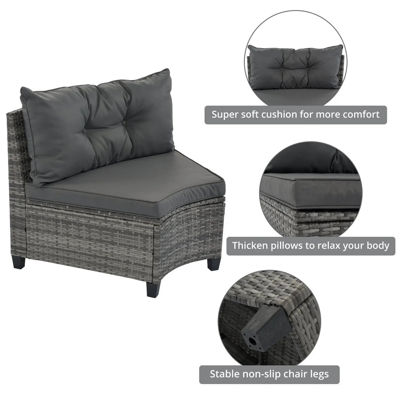 8-Pieces Outdoor Wicker Round Sofa Set by HouseOfZazla