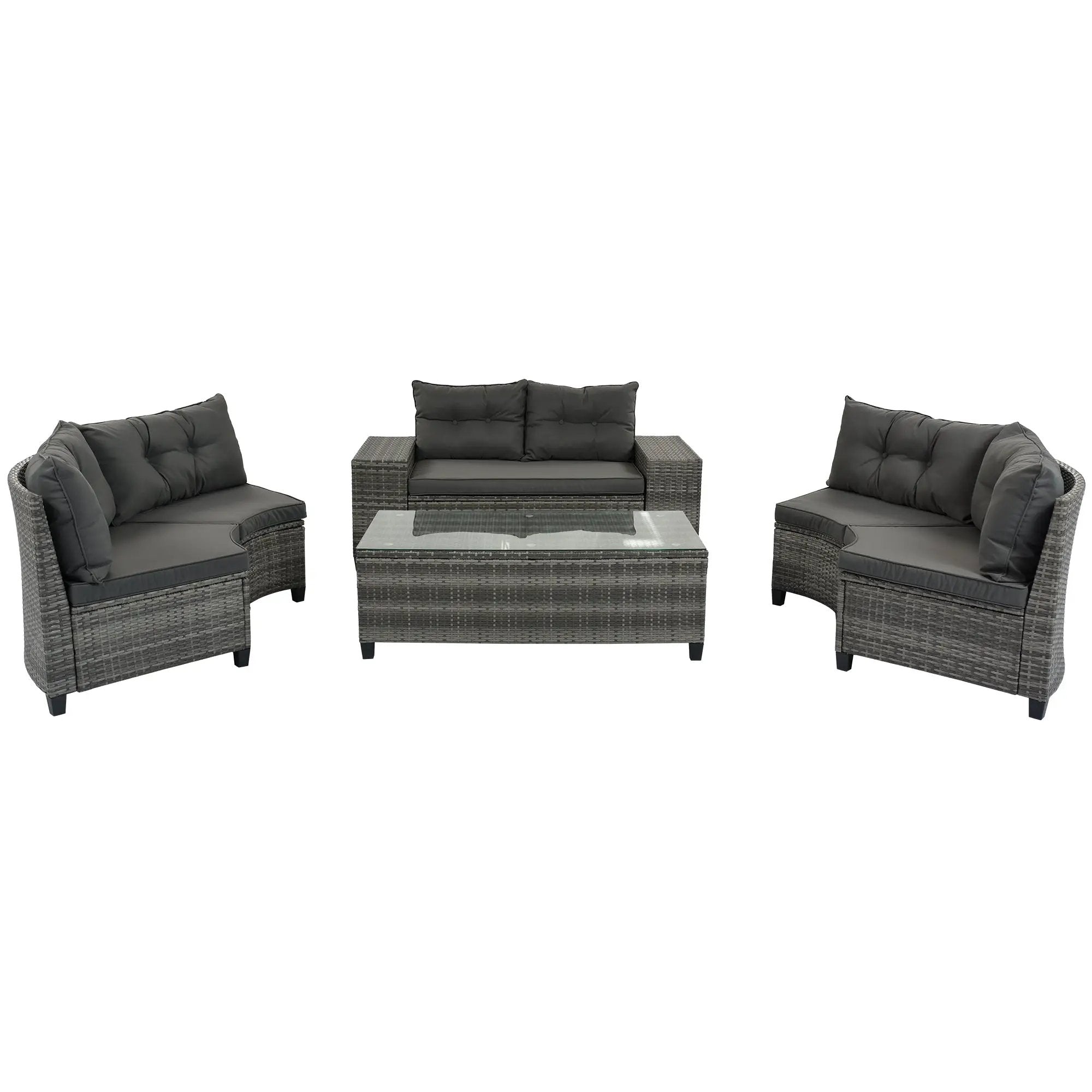 8-Pieces Outdoor Wicker Round Sofa Set by HouseOfZazla