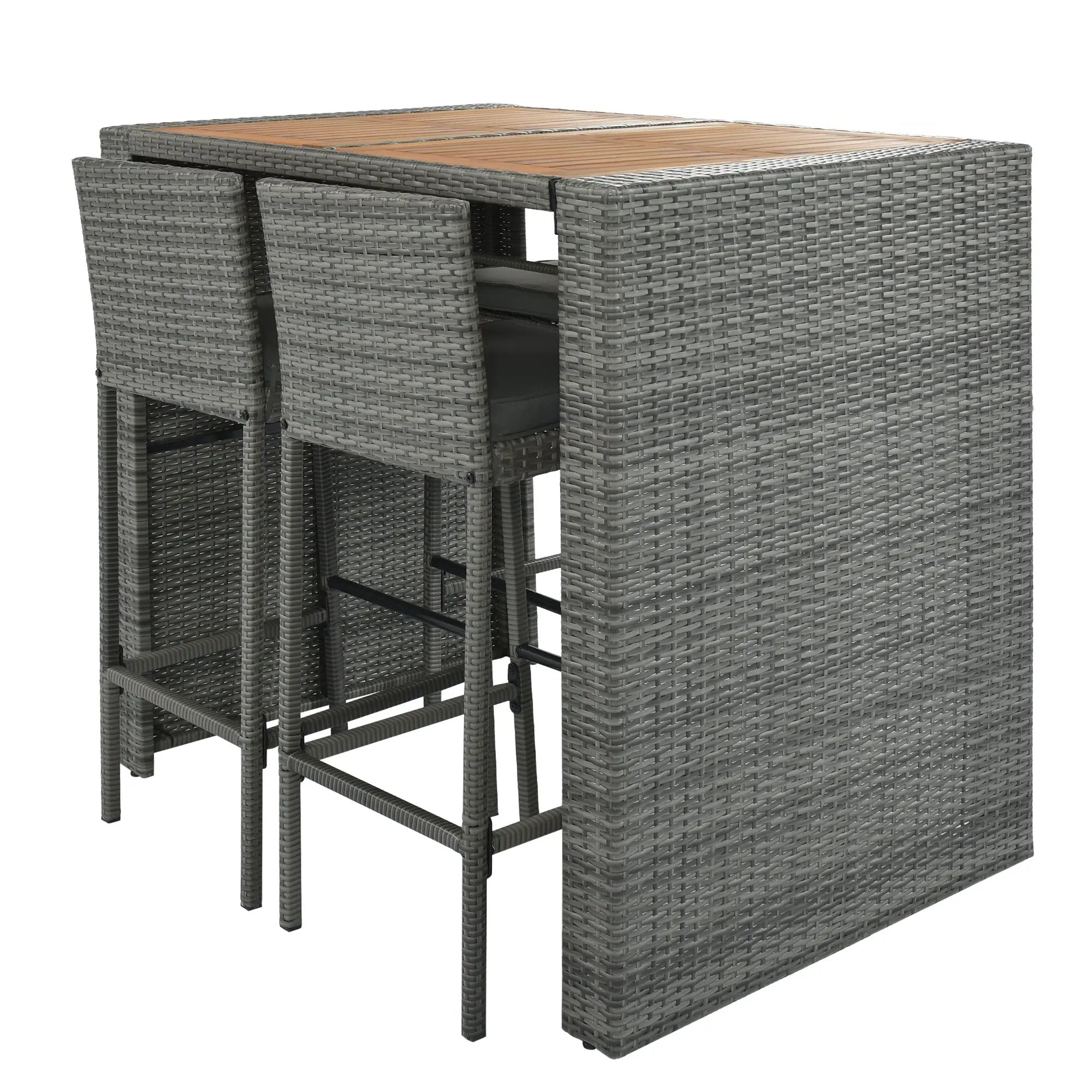 GO 5-Pieces Outdoor Patio Wicker Bar Set by HouseOfZazla