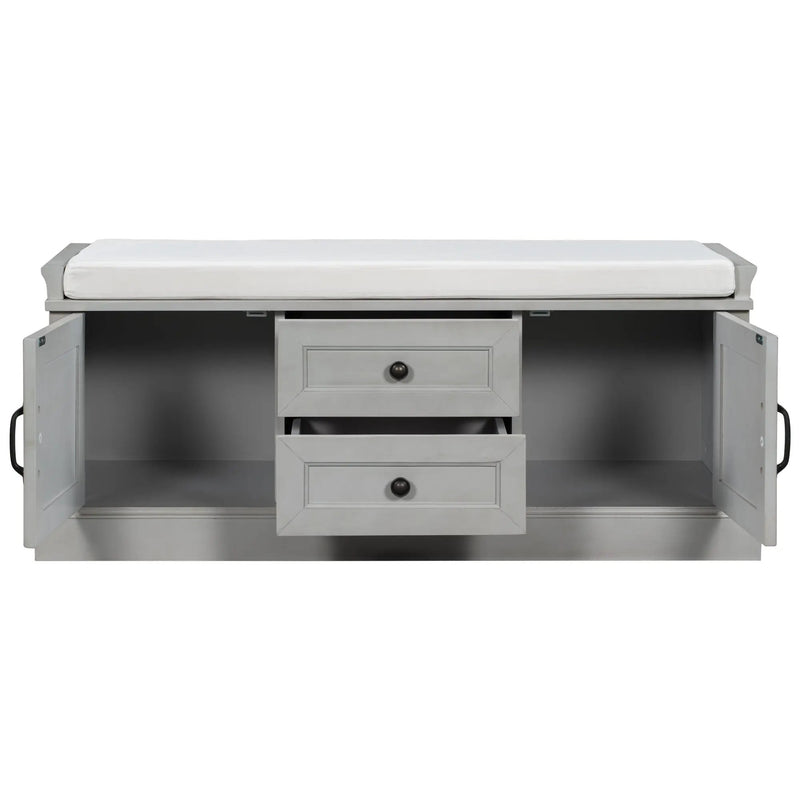 TREXM Storage Bench with 2 Drawers and 2 Cabinets by HouseOfZazla