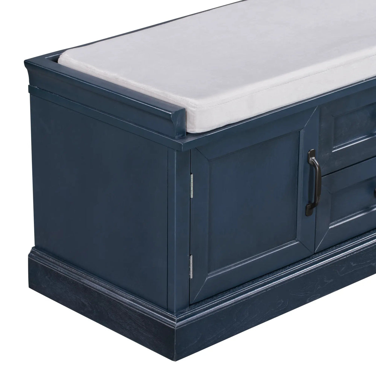 TREXM Storage Bench with 2 Drawers and 2 Cabinets in Antique Navy by HouseOfZazla