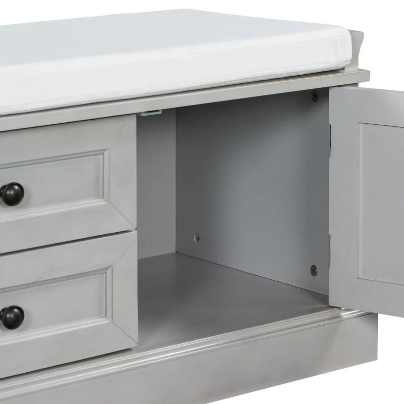 TREXM Storage Bench with 2 Drawers and 2 Cabinets by HouseOfZazla