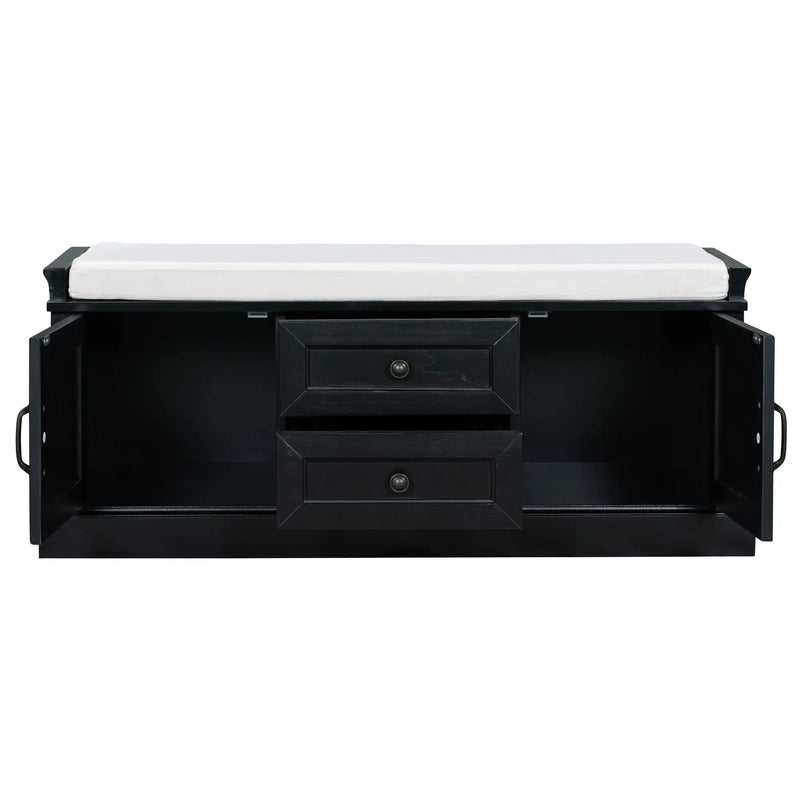 TREXM Storage Bench with 2 Drawers and 2 Cabinets by HouseOfZazla