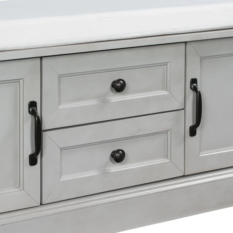 TREXM Storage Bench with 2 Drawers and 2 Cabinets by HouseOfZazla