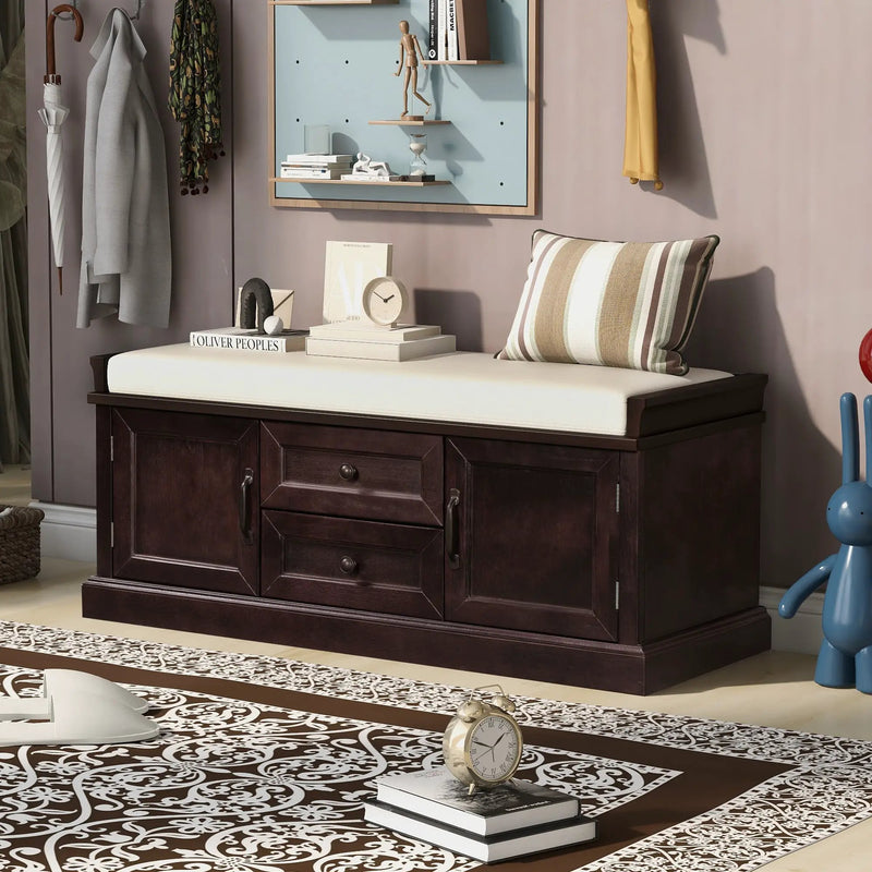 TREXM Storage Bench with 2 Drawers and 2 Cabinets by HouseOfZazla