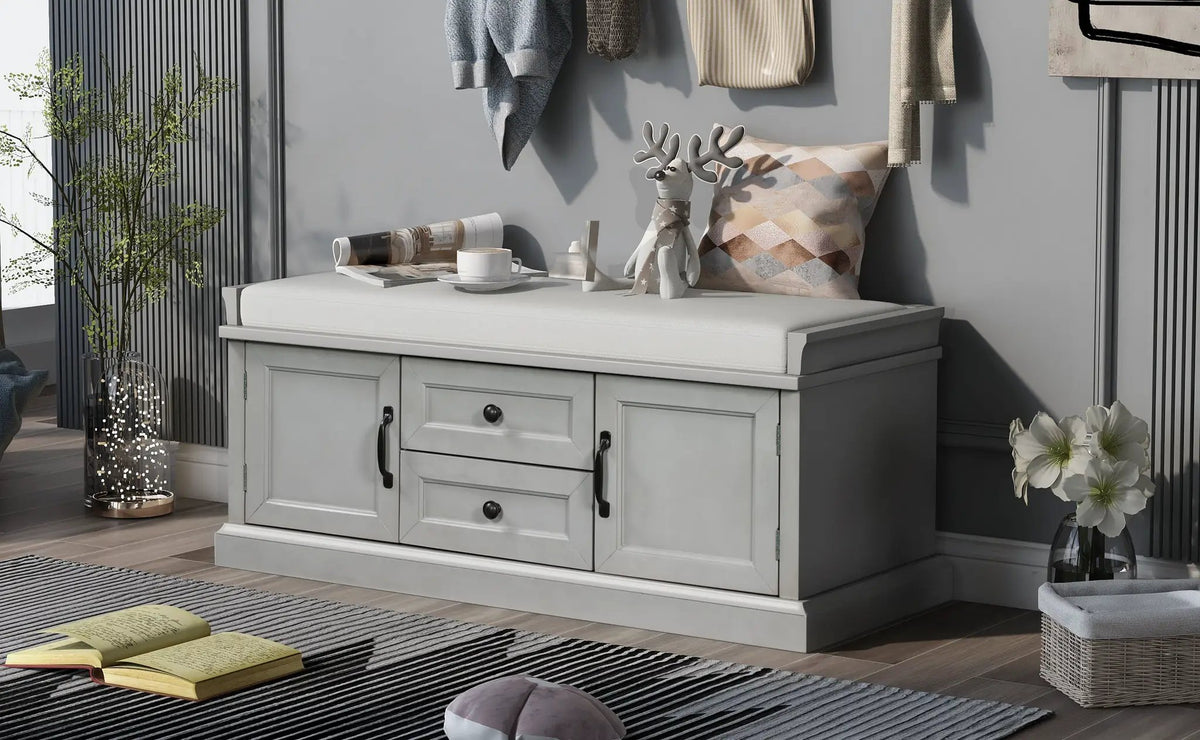 TREXM Storage Bench with 2 Drawers and 2 Cabinets by HouseOfZazla