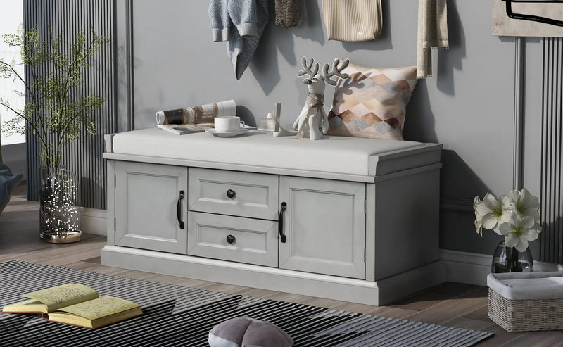 TREXM Storage Bench with 2 Drawers and 2 Cabinets by HouseOfZazla