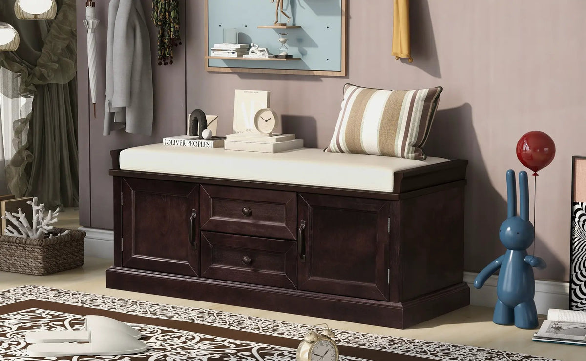 TREXM Storage Bench with 2 Drawers and 2 Cabinets by HouseOfZazla