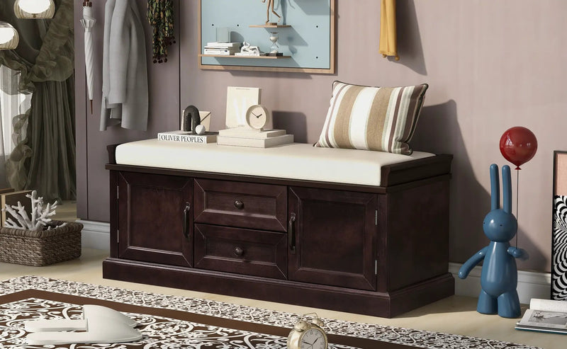 TREXM Storage Bench with 2 Drawers and 2 Cabinets by HouseOfZazla