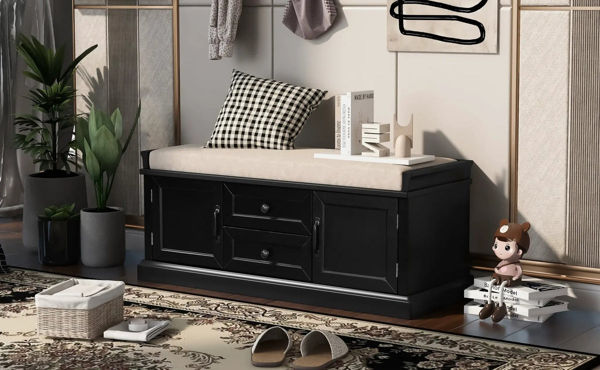 TREXM Storage Bench with 2 Drawers and 2 Cabinets by HouseOfZazla