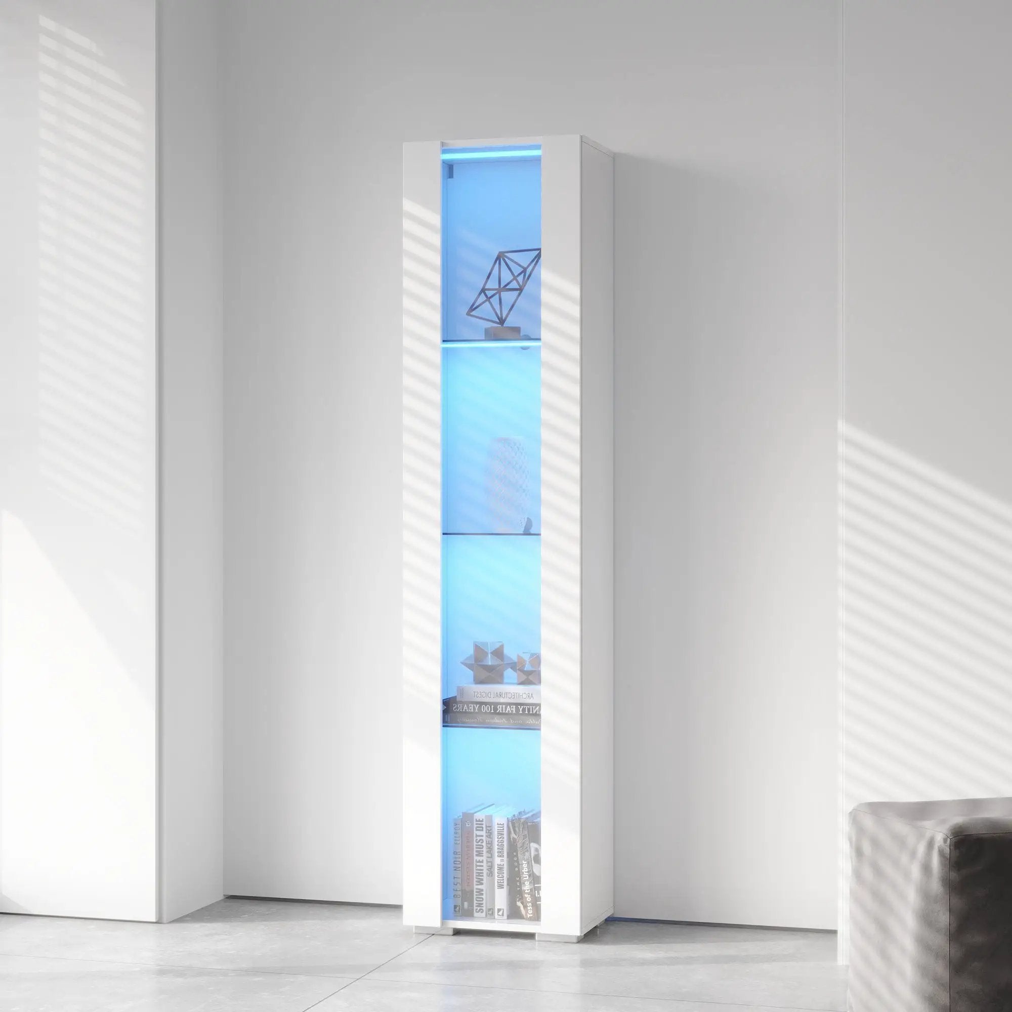 Side Cabinet with Aluminum Strip Lamp by HouseOfZazla