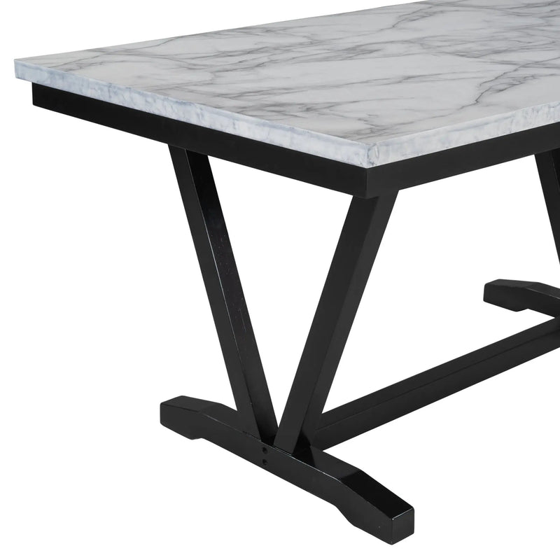 TREXM Modern Style 6-Piece Dining Table with 4 Chairs & 1 Bench by HouseOfZazla