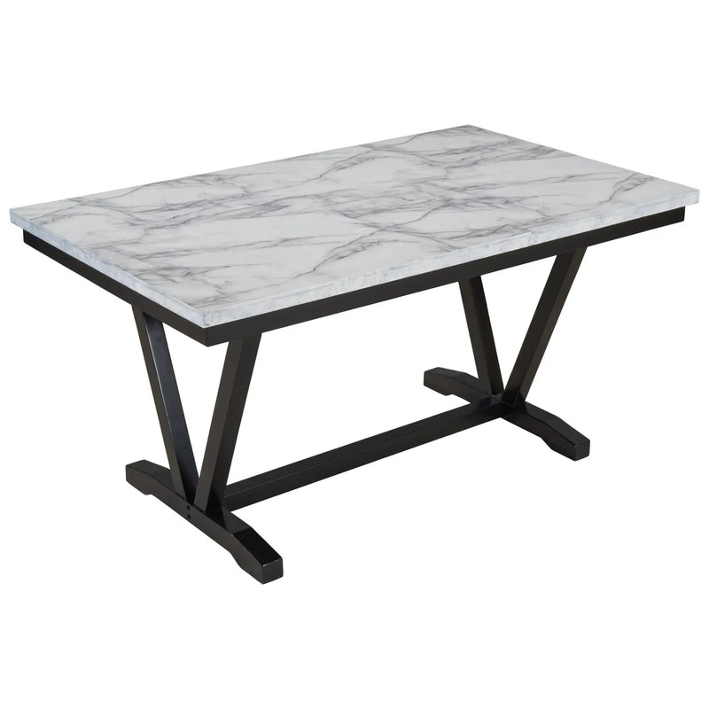 TREXM Modern Style 6-Piece Dining Table with 4 Chairs & 1 Bench by HouseOfZazla