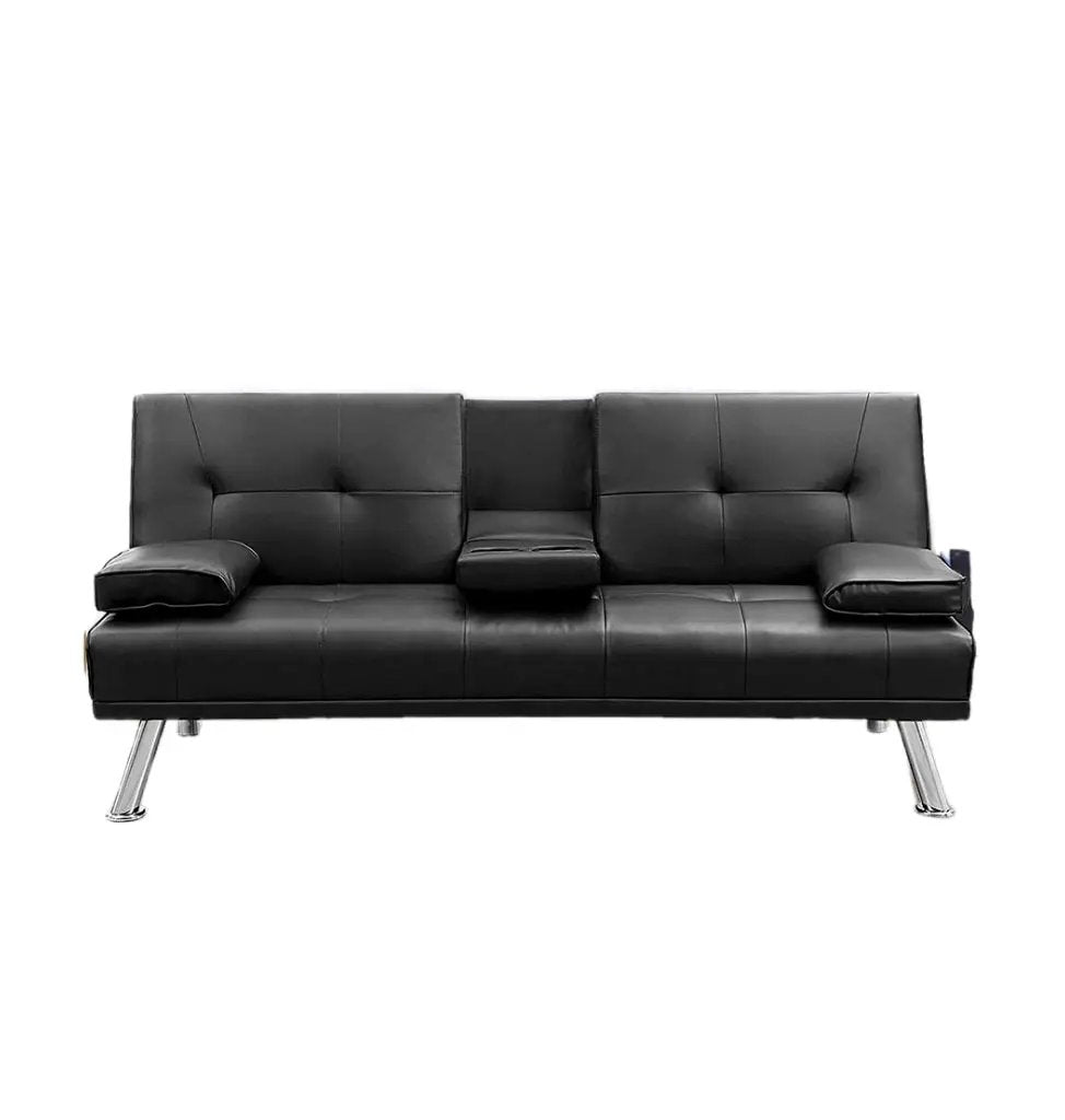 Mega Futon Sofa Bed - Modern Faux Leather Convertible Lounge Sofa by HouseOfZazla