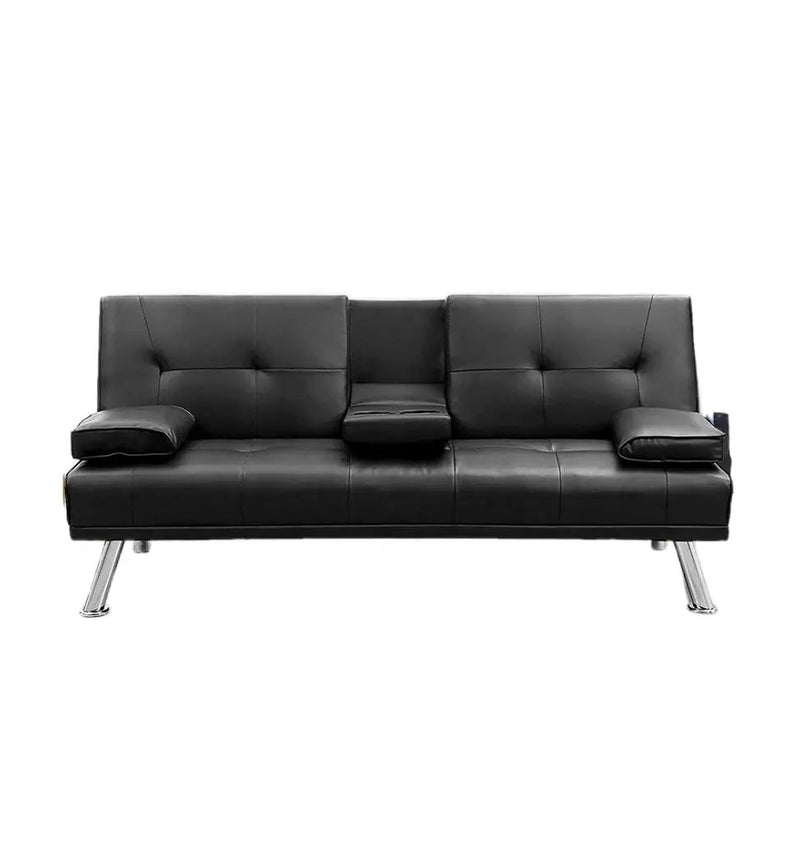 Mega Futon Sofa Bed - Modern Faux Leather Convertible Lounge Sofa by HouseOfZazla