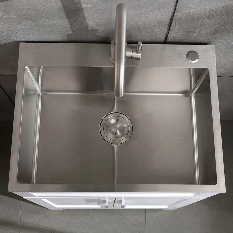 24in Stainless Steel Washing Sink with Faucet Hoses and Drain Head by HouseOfZazla