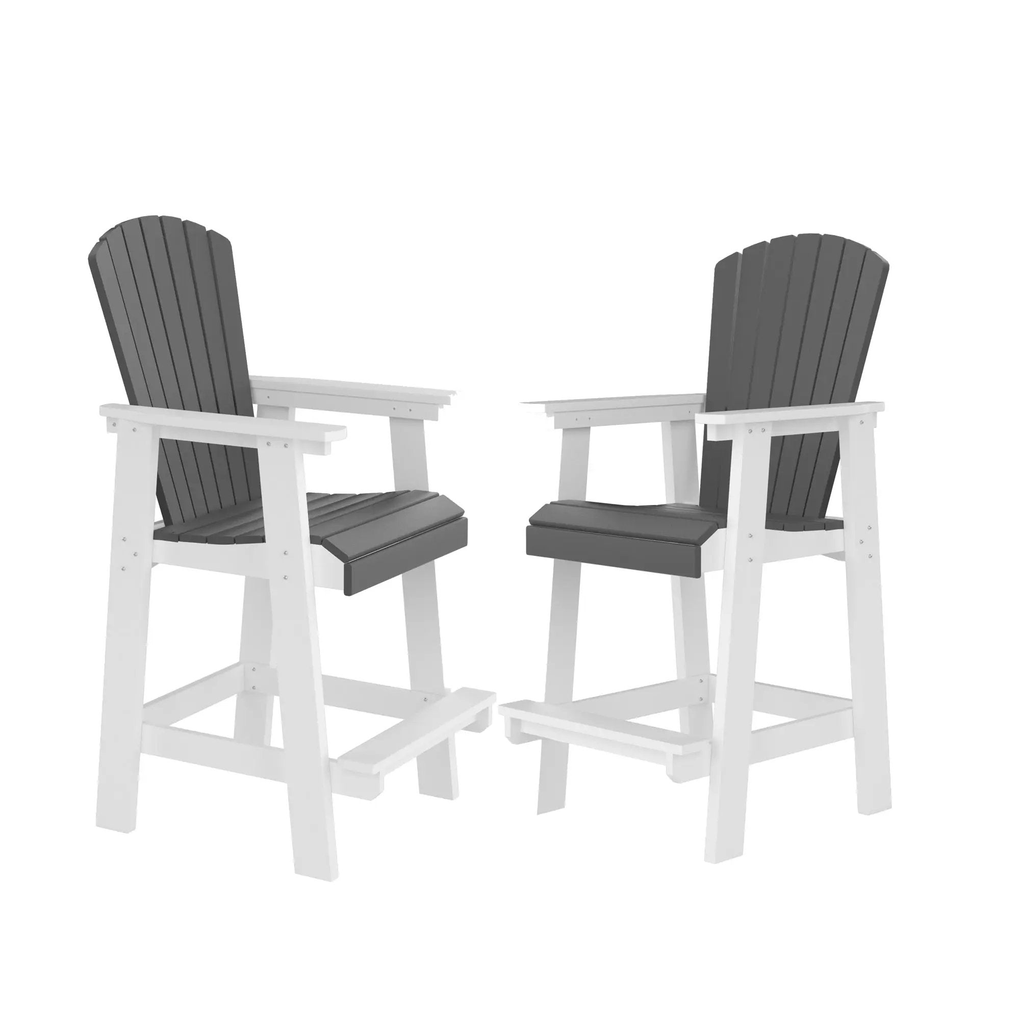 HDPE Bar Chair, Outdoor Tall Adirondack Chairs Set of 2 by HouseOfZazla