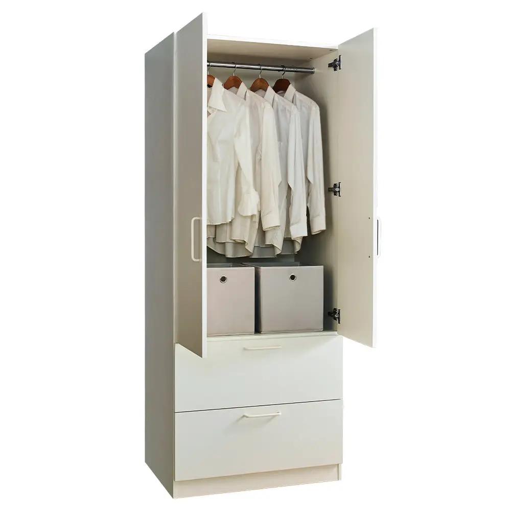 Emma Two-Door Wood Closet with Two Drawers and Hanging Bars, photo 4 of 5