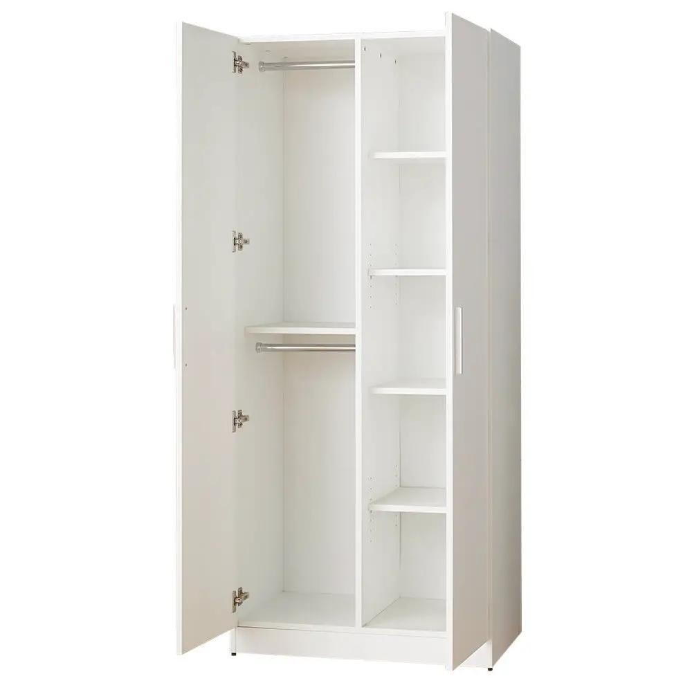 Viviane Contemporary Wood Closet with Hanging Bars and Five Shelves by HouseOfZazla