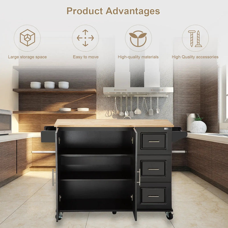 Mobile Kitchen Island & Kitchen Cart by HouseOfZazla