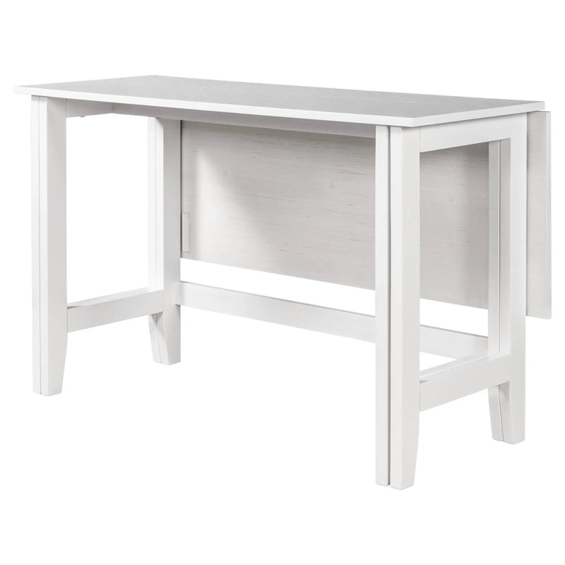 Topmax Farmhouse Wood Extendable Dining Table with Drop Leaf - White by HouseOfZazla