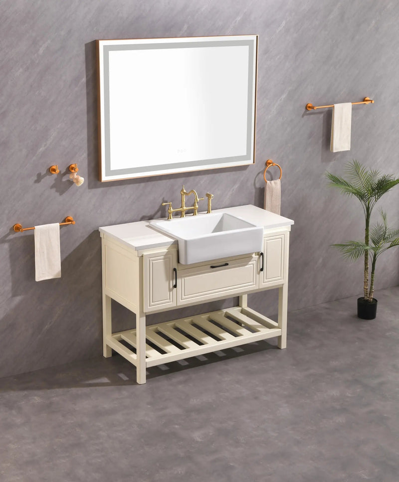 48"x36" LED Lighted Bathroom Wall Mounted Mirror by HouseOfZazla