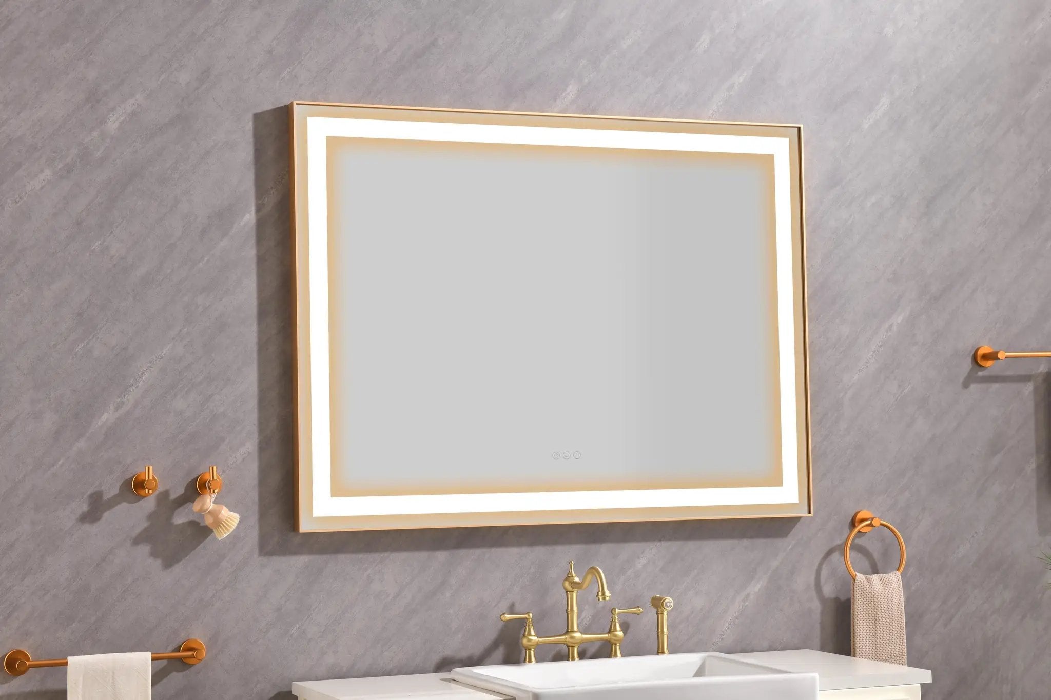 48"x36" LED Lighted Bathroom Wall Mounted Mirror by HouseOfZazla