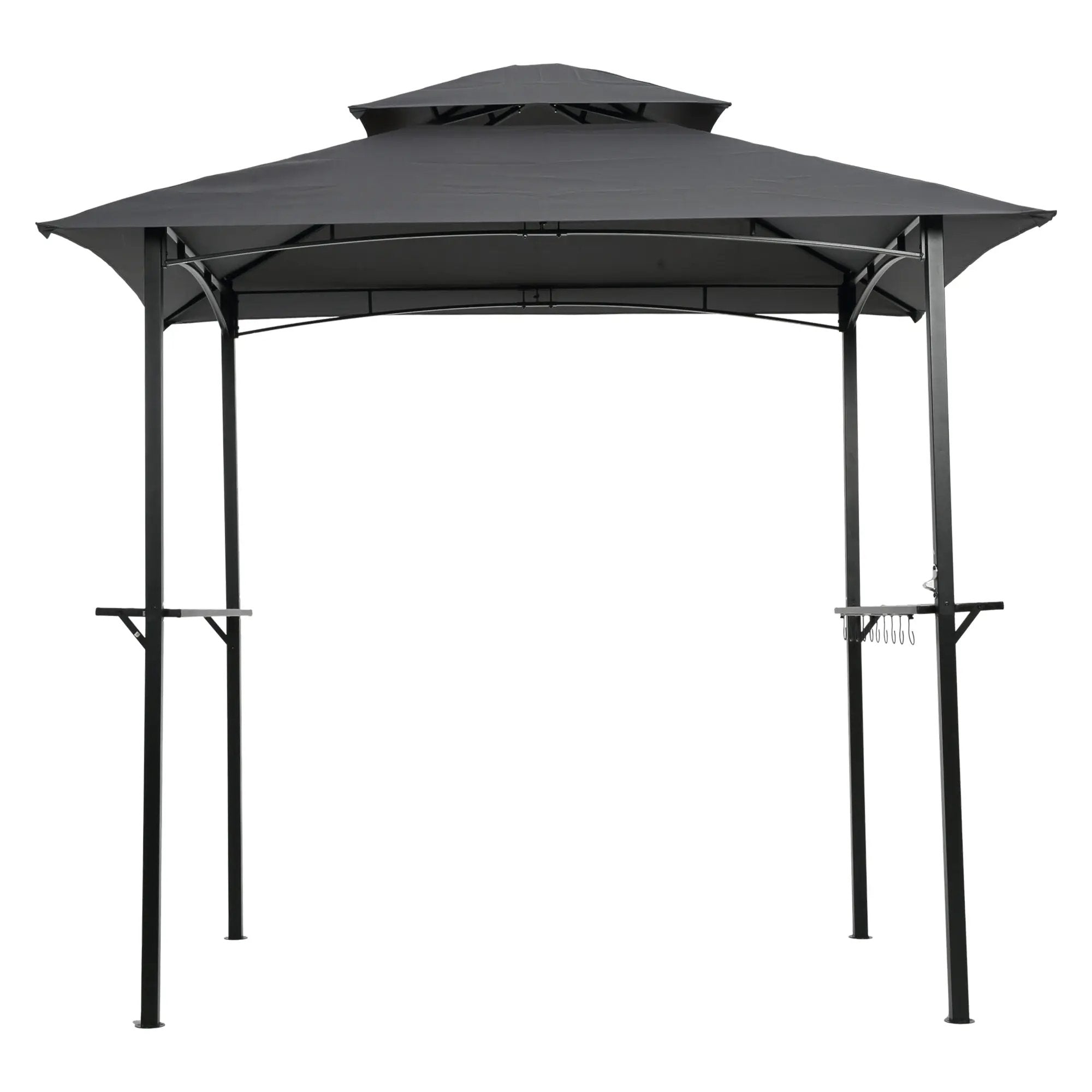 8x5Ft Grill Gazebo Replacement Canopy, Double Tiered BBQ Tent Roof Top Cover by HouseOfZazla