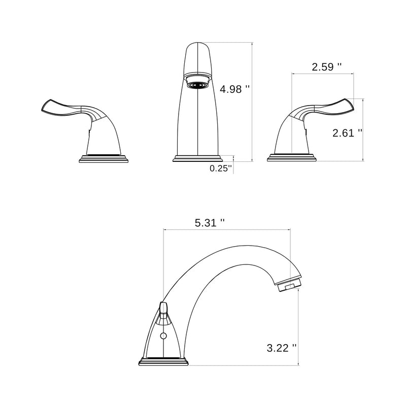 8-Inch 3-Hole 2-Handle Bathroom Sink Faucet, Oil Rubbed Bronze by HouseOfZazla