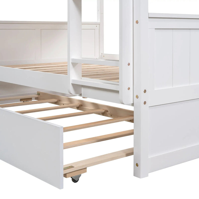 Full Over Full Bunk Bed with Twin Size Trundle by HouseOfZazla