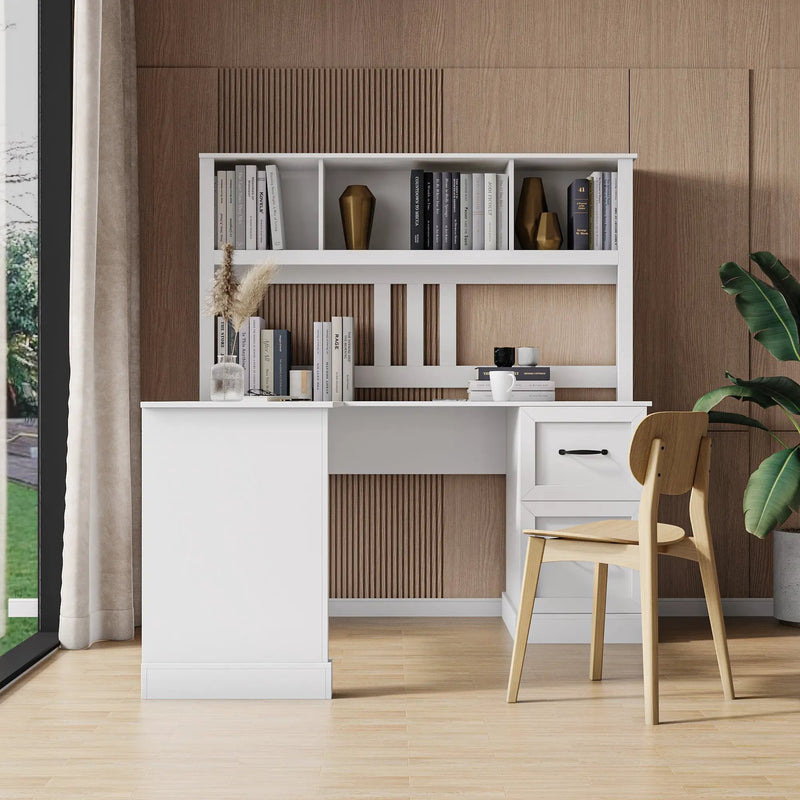 Home Office Computer Desk with Hutch, Antiqued by HouseOfZazla