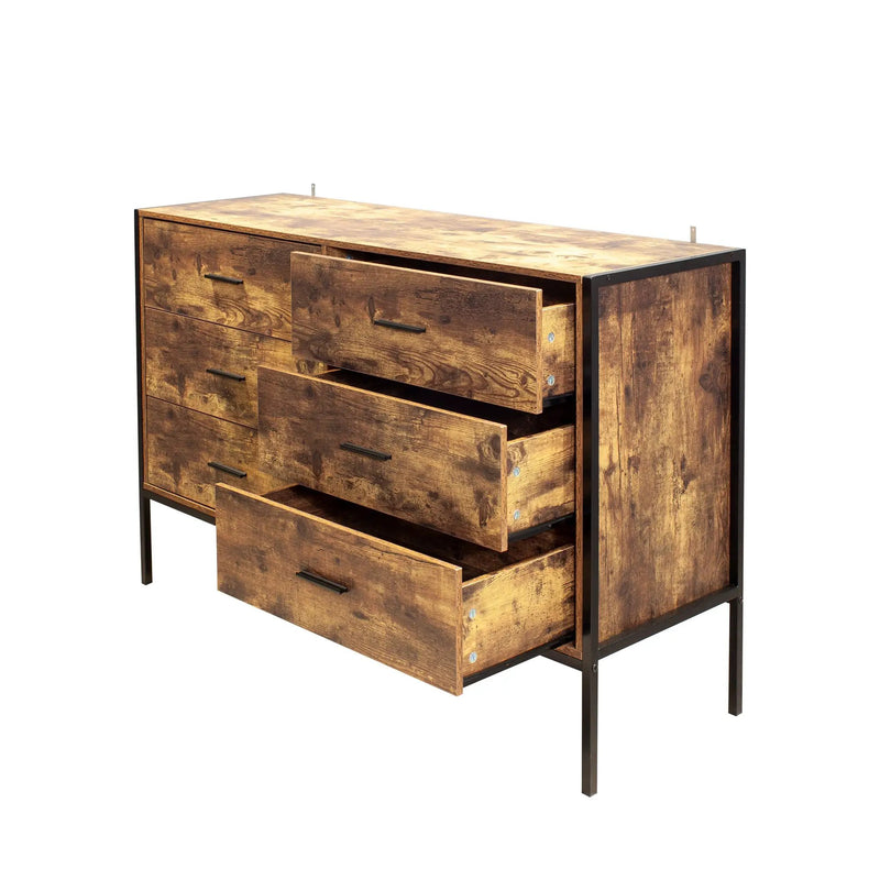 Industrial Style 6 Drawer Double Dresser by HouseOfZazla