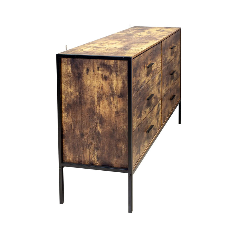 Industrial Style 6 Drawer Double Dresser by HouseOfZazla