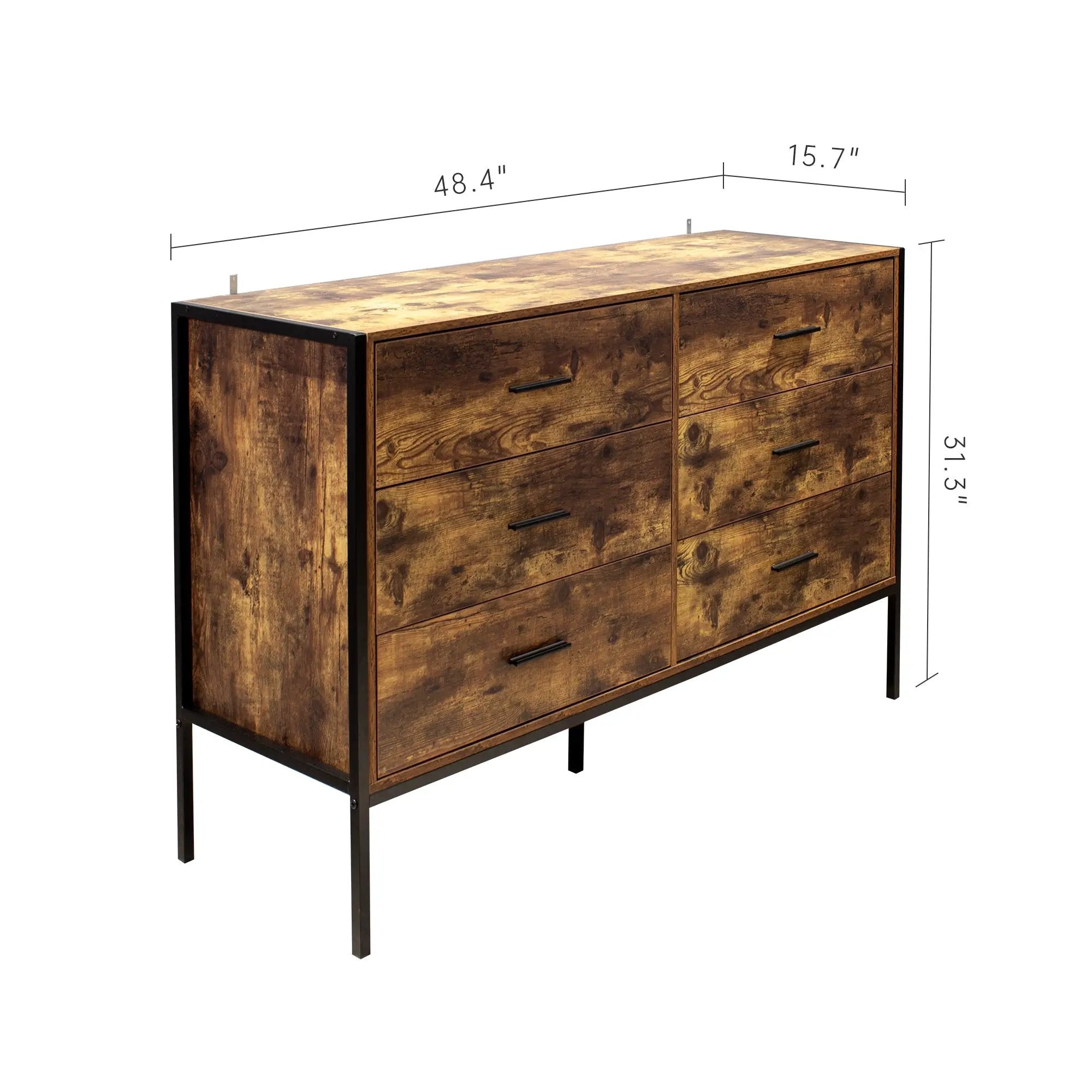 Industrial Style 6 Drawer Double Dresser by HouseOfZazla