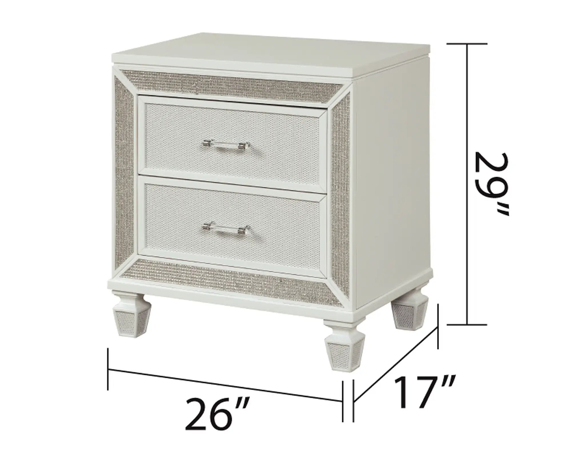 Crystal Modern Style 2-Drawer Nightstand by HouseOfZazla