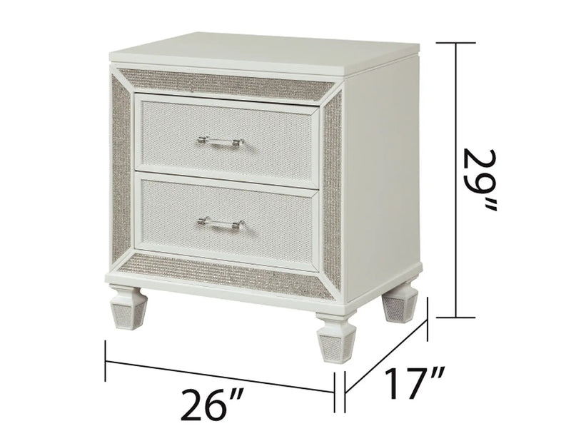 Crystal Modern Style 2-Drawer Nightstand by HouseOfZazla
