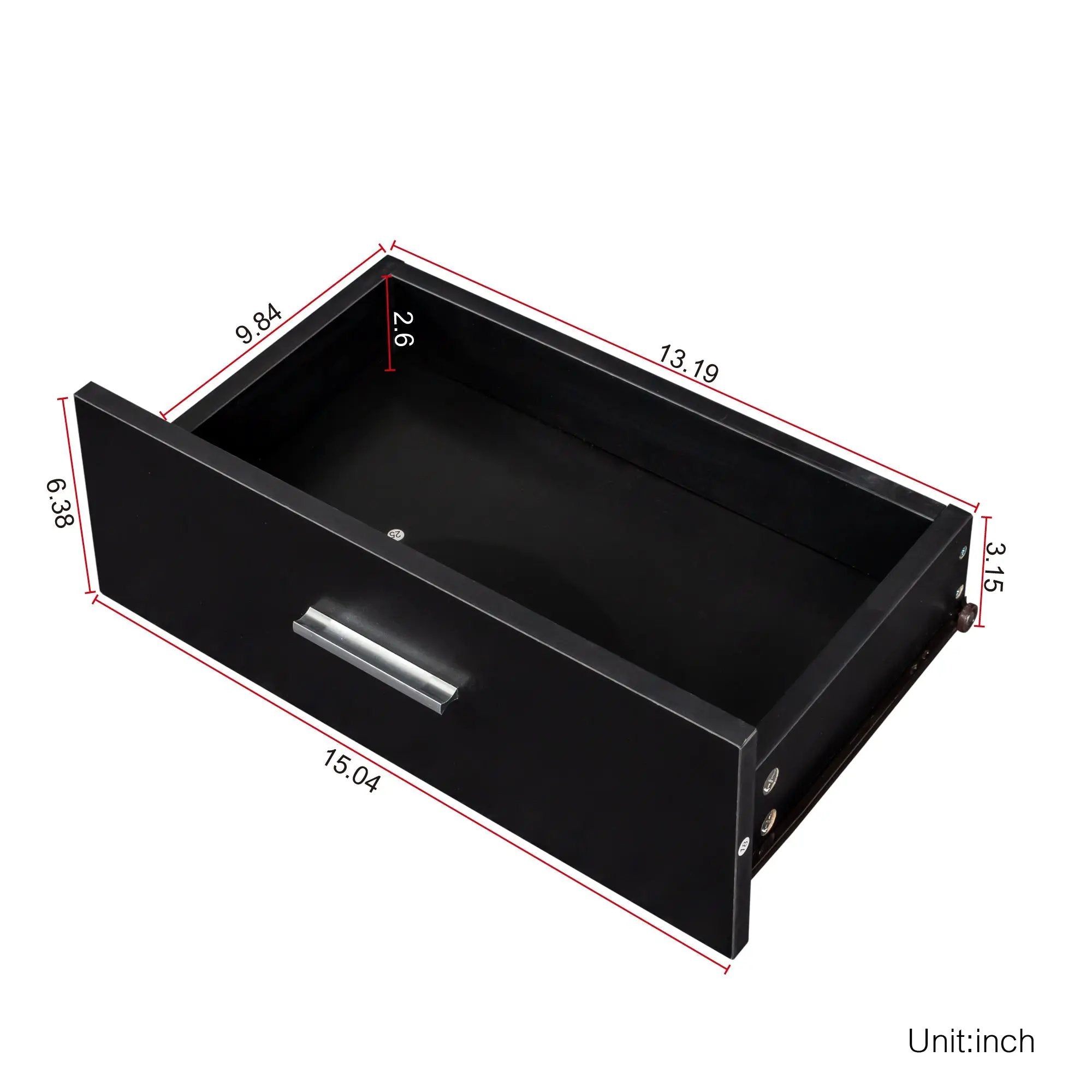 Black Modern Simple Hair Desk with Multi-Layer Storage by HouseOfZazla
