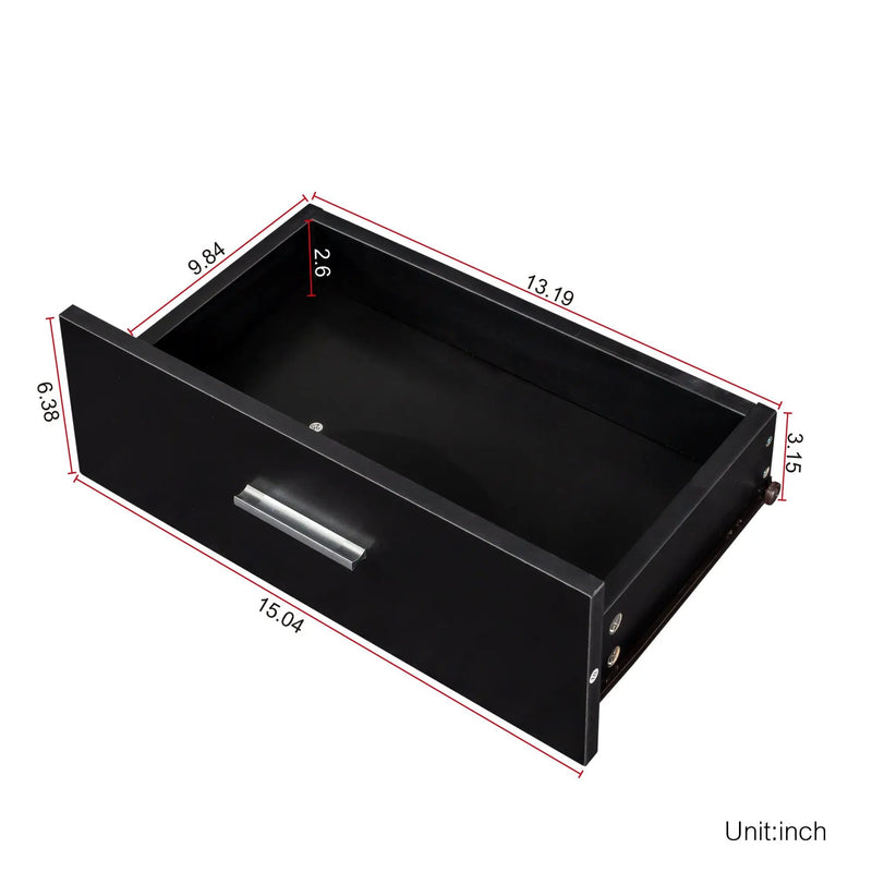 Black Modern Simple Hair Desk with Multi-Layer Storage by HouseOfZazla