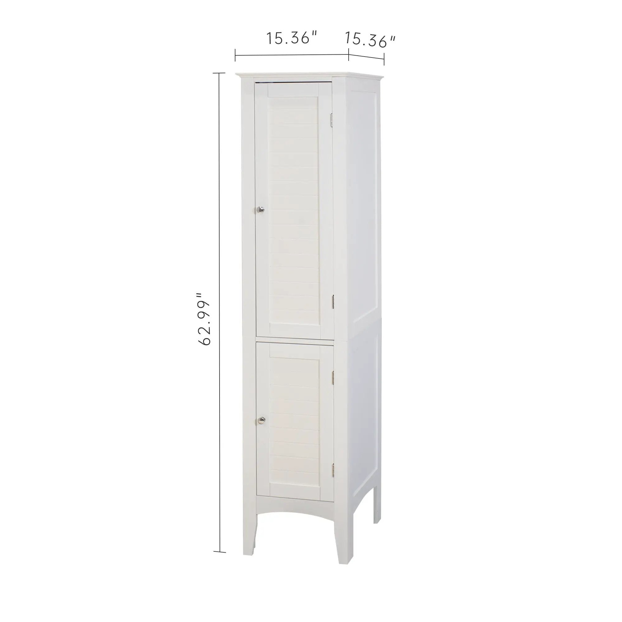 Tall Narrow Tower Freestanding Cabinet with 2 Shutter Doors by HouseOfZazla