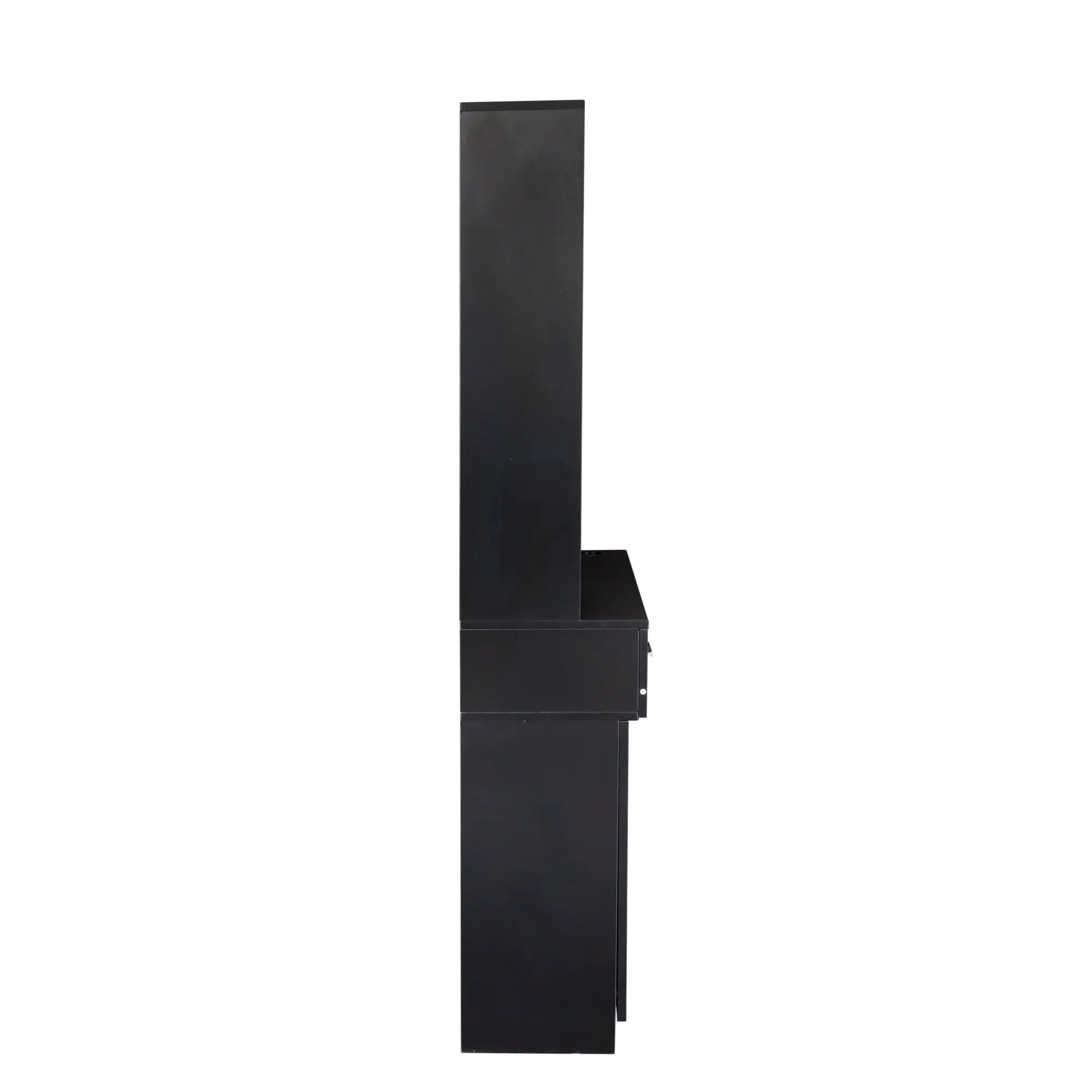 Black Modern Simple Hair Desk with Multi-Layer Storage by HouseOfZazla