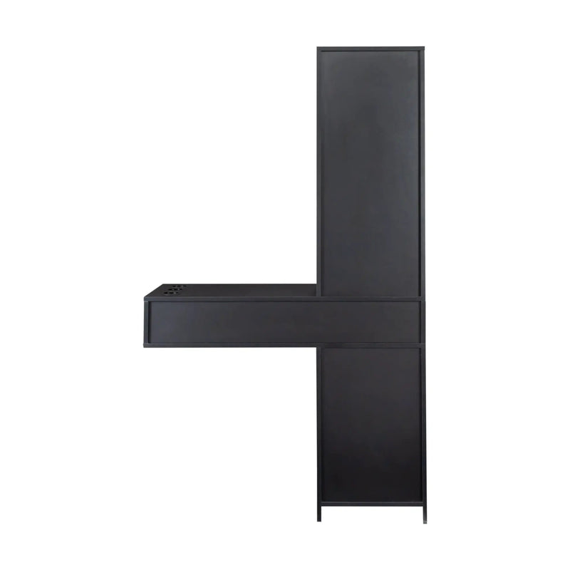 Black Modern Simple Hair Desk with Multi-Layer Storage by HouseOfZazla