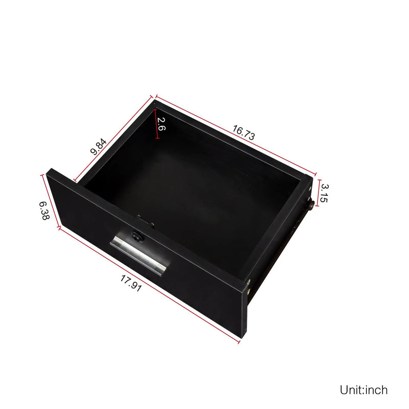 Black Modern Simple Hair Desk with Multi-Layer Storage by HouseOfZazla