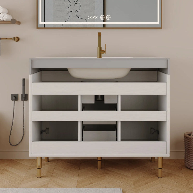 36 in Modern Free-standing Bathroom Vanity with Ceramic Sink & Ample Storage by HouseOfZazla