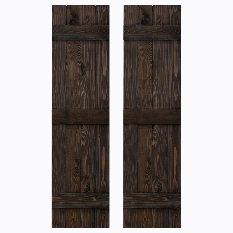 Traditional Board & Batten Exterior Wood Shutters - Cedar - Set of 2 by Dogberrycollections
