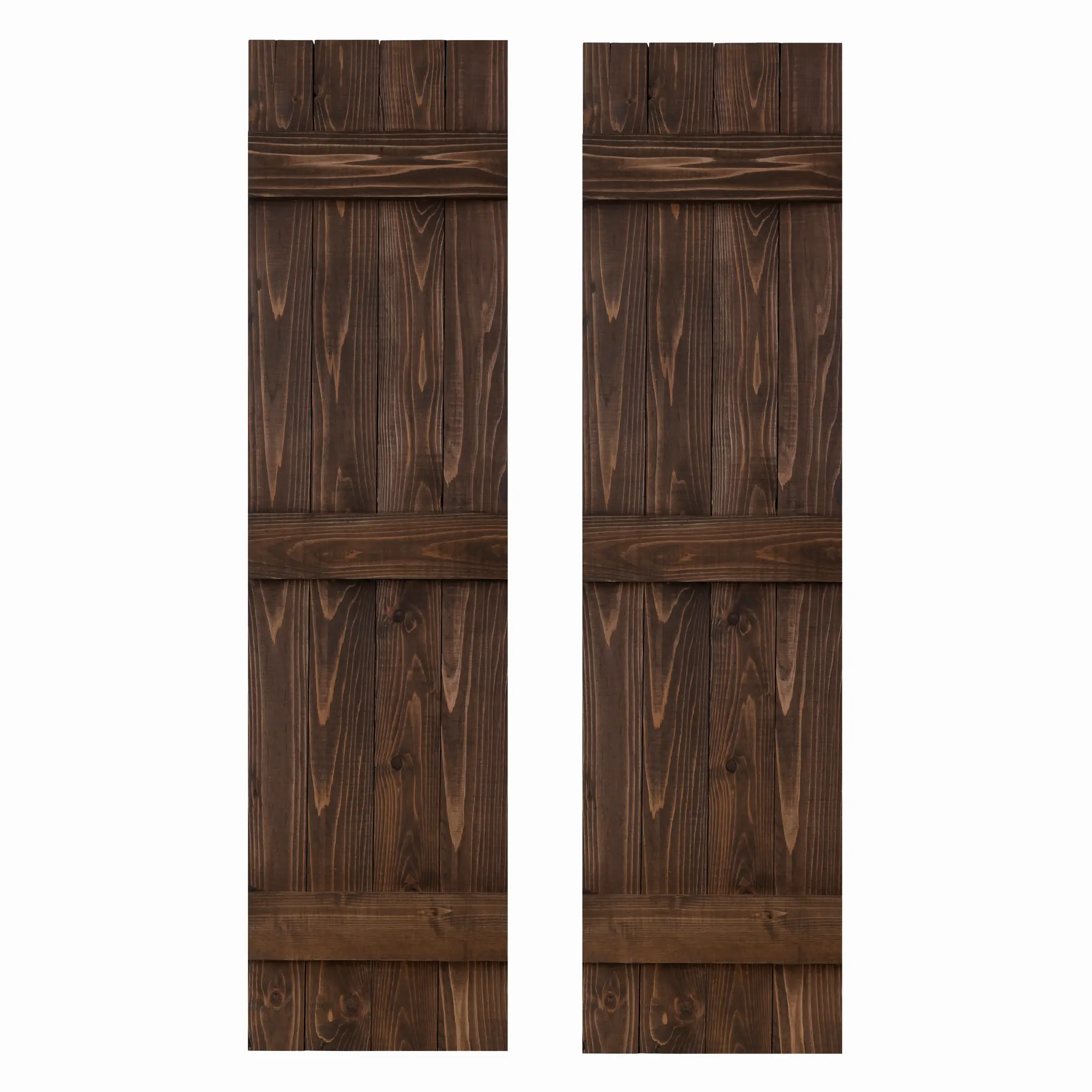 Traditional Board & Batten Exterior Wood Shutters - Cedar - Set of 2 by Dogberrycollections